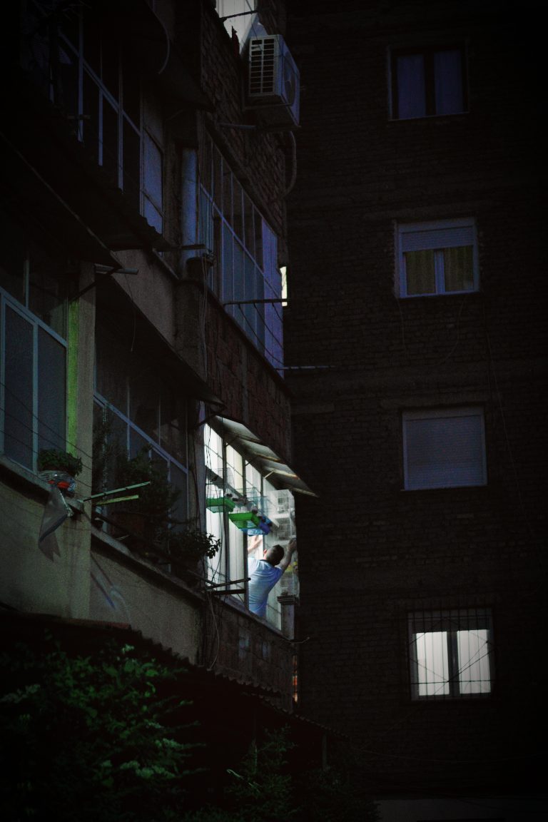 Street photo in Korçë, Albania by Rodrigo Marcotich